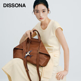 DISSONA【董洁同款】迪桑娜软牛皮女包手提包单肩托特包礼物 深褐色-大号