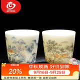 MULTIPOTENT主人杯中国白瓷羊脂玉瓷功夫茶杯对杯高口杯2个装礼盒中秋礼物