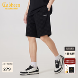 卡宾（CABBEEN）【棋盘格提花】短裤男宽松休闲夏潮牌运动五分裤 煤黑色01 S (165) 46