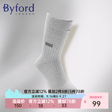 百富男士袜子棉针织中筒袜印尼产商场款男运动长袜四季袜送男友9007C 9007C灰色 1双 均码