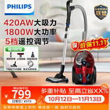 飞利浦（PHILIPS）卧式吸尘器家用清洁机强劲大功率大吸力吸灰吸尘吸螨虫除螨宠物家庭适用FC9735/81