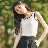 唐狮（TonLion）2026春夏打底背心撞色方领女宽肩带吊带内搭无袖上衣针织
