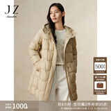 玖姿·安娜蔻【绒享】休闲简约轻暖白鸭绒中长羽绒女冬款 卡其 M
