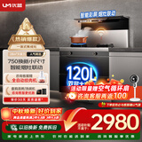 优盟（UM）集成灶一体式750mm小户型家用大吸力侧吸下排自清洁小尺寸抽油烟机燃气灶套装天然气JJZT-UJ257