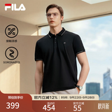 斐乐 领航POLO|斐乐官方男装针织POLO夏季时尚商务休闲凉感短袖 正黑色-BK 2XL 185/104A/XXL