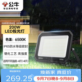 公牛（BULL）LED投光灯户外庭院工厂园林灯露营灯 IP65防水等级200W-6500K白光