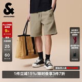 杰克·琼斯（JACK&JONES）26年夏季短裤男款宽松运动休闲五分裤肌理提花中裤大裤衩外穿男装 E11卡其色 S (170)
