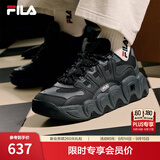 斐乐可颂鞋丨FILA老爹鞋男鞋面包鞋运动鞋复古黑色休闲鞋厚底鞋子 黑/影黑灰-BC 40