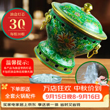 郭一元新景泰蓝珐琅老北京小火锅单人酒精锅环保油火锅一人景泰蓝铜火锅 纤维灯芯30根 7cm