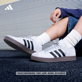 adidas「T头鞋」VL COURT CLASSIC板鞋德训鞋男女阿迪达斯轻运动   浅灰/黑色/金属银   37