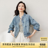 尚都比拉春秋款纯棉牛仔外套短款高级感女装气质休闲百搭上衣 牛仔蓝 XL 