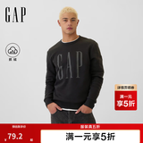 盖璞（GAP）男女装秋季印花logo抓绒圆领卫衣合身上衣美版 黑色 542214 XL 美码 2XL亚洲码185/108A 【偏大，建议拍小一码】