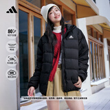 adidas 600蓬保暖连帽鸭绒羽绒服夹克外套男女秋冬阿迪达斯轻运动   黑色(推荐选大一码)   XS