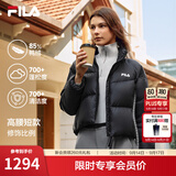 斐乐羽绒服丨FILA短款面包服女士羽绒服冬季美拉德风保暖辣妹运动外套 正黑色-BK M 165/84A/M