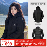 骆驼（CAMEL）三防冲锋衣户外登山服防风防水防污三合一运动外套 AD12263514Y,羽绒内胆 幻影黑 男女 XL