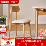 全友家居 现代北欧风软包餐椅家用椅子带靠背客厅餐厅阳台休闲凳子