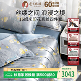 蚕花娘娘高端6A真丝四件套100%桑蚕丝套件床上用品220*240cm【韵蓝】