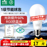 雷士（NVC）LED灯泡球泡家用商用大功率节能14瓦暖白4000K【一级能效】
