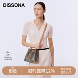 DISSONA迪桑娜女包老花单肩斜挎包大容量通勤包水桶包 礼物 棕色