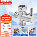 潜水艇（Submarine）F306三通分水器一进二出角阀活接分流器4分接口主体铜镀铬带开关