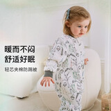 nest designs婴儿睡袋竹棉薄夹棉长袖宝宝分腿睡袋儿童防踢被 松林之歌80码