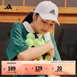 adidas经典百搭日常通勤运动遮阳棒球帽子太阳帽男女阿迪达斯官方 白/黑色   OSFW(女子)
