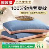 恒源祥全棉荞麦枕100%全荞麦壳荞麦皮枕头枕芯 四季透气颈椎枕 单只装