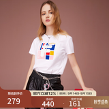斐乐（FILA） 女装官方女士短袖T恤夏季休闲运动内搭t恤百搭短T上衣 标准白-F11W118151F M （165/84A/M）