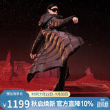 坦博尔鹅绒黑金羽绒服女长款收腰连帽加厚保暖外套TD236890 黑色 160 