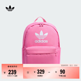 adidas休闲日常通勤运动双肩背包学生书包开学男女阿迪达斯三叶草   祈福粉   NS(均码)