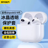 斯泰克适用airpods5/4保护套四代苹果蓝牙耳机防摔减震防尘防滑防指纹透明全包保护壳