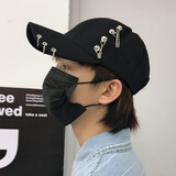 小众鸭舌帽男潮酷帅潮流网红帽子潮男学生街头百搭韩版嘻哈棒球帽 黑色 可调节