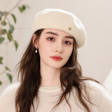 真享帽子女士贝雷帽秋冬新款羊毛时尚洋气画家帽送女朋友生日礼物B176