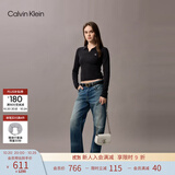 Calvin Klein休闲单肩链条包包字母旋扣翻盖CK女包斜挎马鞍包