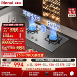 林内（Rinnai）不锈钢燃气灶5kW大火力双眼猛火灶具双灶厨房家用嵌入式二级能效童锁上门安装可调节天然气灶2E08M