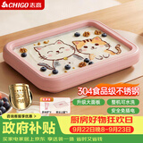 志高（CHIGO）炒酸奶机炒冰机冰淇淋机儿童自制炒冰板304钢六一儿童节礼物粉色【加大号带防尘盖】