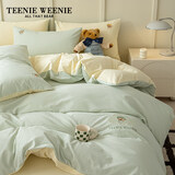 Teenie Weenie小熊A类纯棉四件套100%全棉水洗棉双人床单被套罩套件1.5m床 云端少女