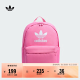 adidas休闲日常通勤运动双肩背包学生书包开学男女阿迪达斯三叶草   祈福粉   NS(均码)