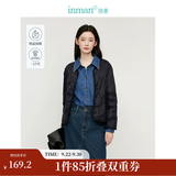 茵曼（INMAN）轻薄简约无领短款羽绒马甲女士2026新款可内搭可外穿薄款外套 黑色 S