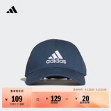 adidas经典百搭日常通勤运动遮阳棒球帽子太阳帽男女阿迪达斯官方 藏青/白   OSFM(男子)