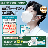 稳健N95口罩无菌级成人n95防护口罩折叠式头戴3d立体防护用品一次性 【拍2有礼】N95白色高透款M码15袋/盒 头戴式