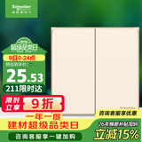 施耐德 双开单控开关 86型二开开关面板墙壁电源开关 皓呈系列 珍珠金色