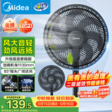 美的（Midea）【超级单品】七叶轻音立式电风扇家用柔风落地扇台式桌面小型风扇大风量节能摇头宿舍电扇 SAF30AB