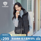 坦博尔时尚短款立领女士短款百搭羽绒马甲TB5330152D 黑色  M (165) 