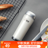 希诺（heenoor）塑料杯带盖创意便携水杯可爱学生户外运动透明杯子随手杯 银白色145ml