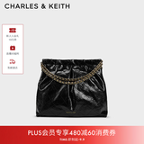CHARLES&KEITH子母链条大容量流浪包托特包单肩斜挎包女包生日礼物CK2-40671449 【L号】Black黑色 L