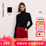 朗姿【C位针织 Basic衣橱 悦动系列】朗姿25纯羊毛针织衫秋冬新款女 黑色 M