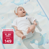 babycare婴儿天丝苎麻凉席宝宝透气凉垫幼儿园抗菌凉席鲸鱼乐车65*120CM