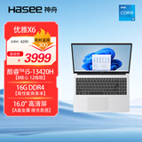 神舟（HASEE）优雅X6-16英寸轻薄本商务办公本笔记本电脑(i5-13420H 16GB 500G WiFi6)银色