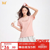 361°t恤衫女夏季新款潮流休闲宽松运动正肩上衣服短袖女装662629106-5
